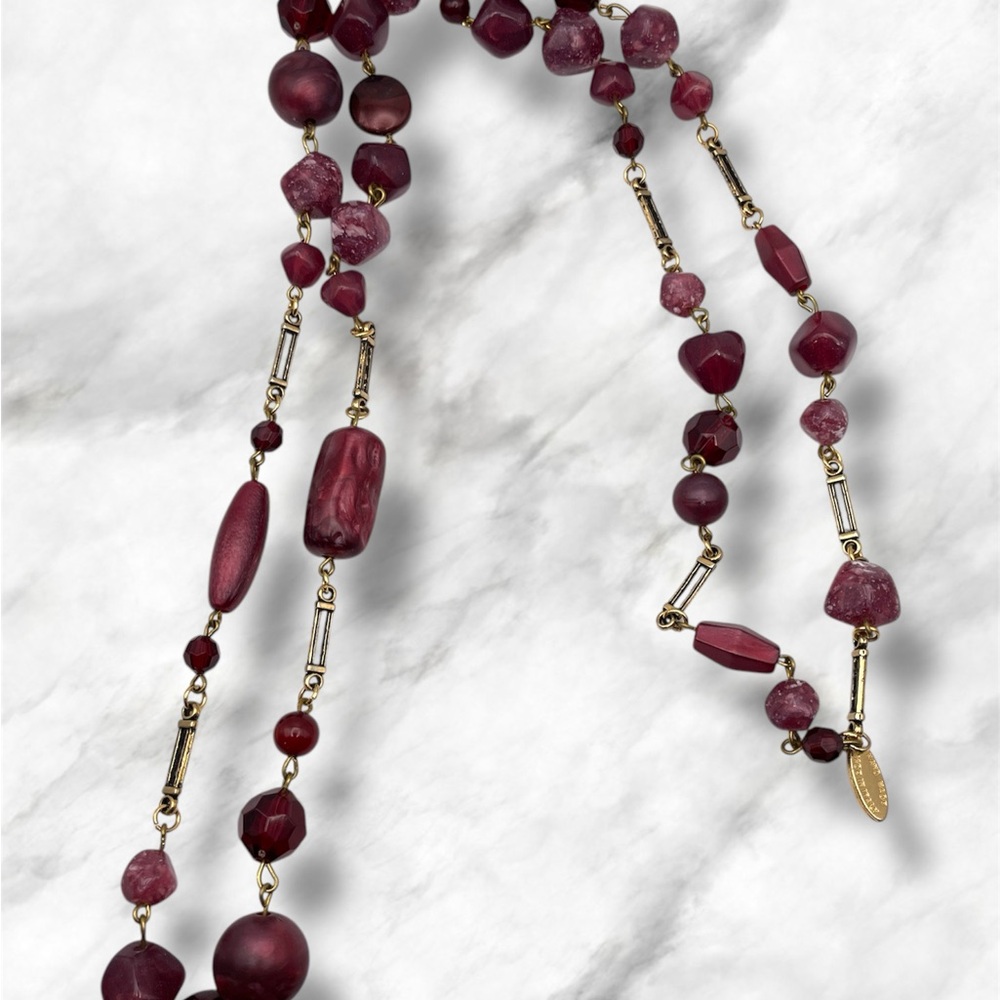 Express Burgundy Beaded Necklace